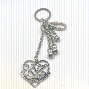 Kathy Van Zeeland Silver Heart Purse Charm Key Holder